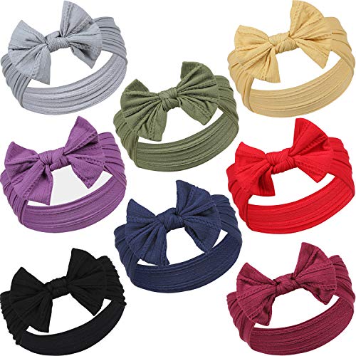 Gacimy Baby Girl Headbands Knotted Hair Bows Nylon Elastic Turban Headwrap Accessories