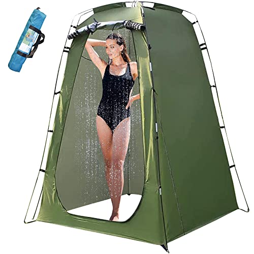 La Mejor Lista de Baño portatil del mes. 44 AzzmaAii Tienda de Campaña para Ducha Vestidor Portátil Carpa de Privacidad Vestuario al Aire Libre Aseos de Campamentos con Bolsa Transporte Refugio Solar Exterior Latente para...