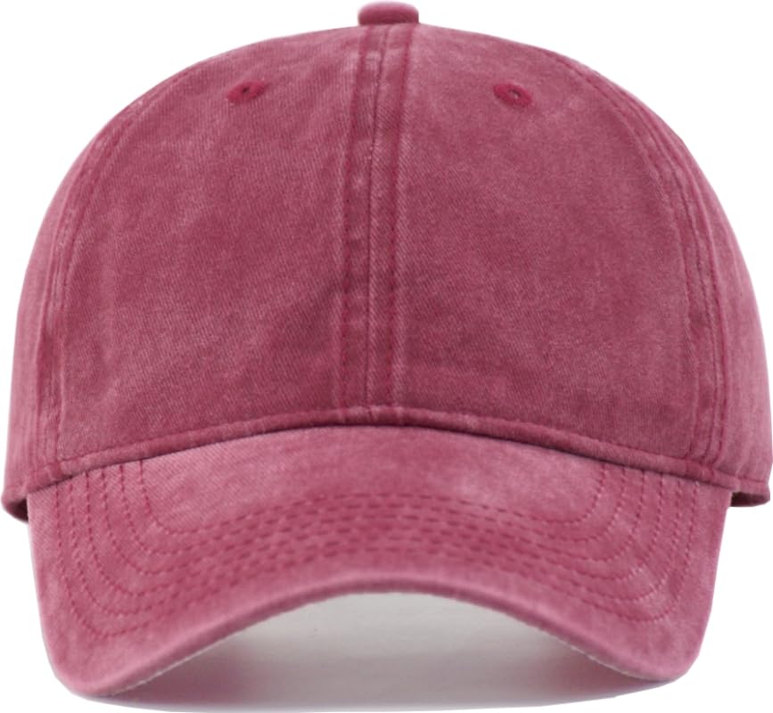 Image of TSSGBL Vintage Cotton Washed Baseball Cap S to XXL Unstructured Low Profile Adjustable Distressed Dad Hat for Men Women