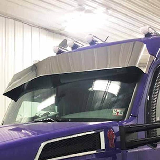 Technical Precision Replacement for Kenworth T880 Year 2024 13 in Stainless Steel Reverse Bowtie Visor W10 - .75 in Light Holes