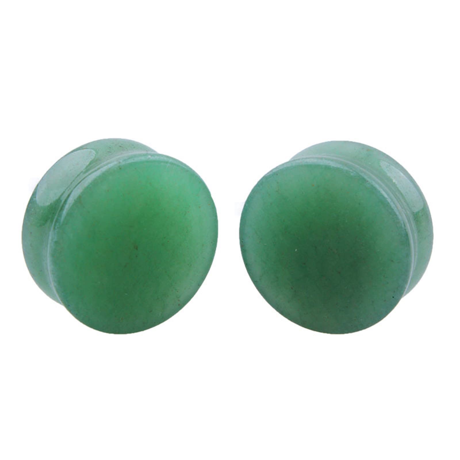 4 Stück Stein-Plugs für Ohren, Tunnel für Frauenohren, Verschiedene Größen, Körperpiercing-Schmuck für Ohren, doppelt ausgestellter grüner Stein