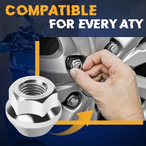 Image of Generic 16-PC Set, 10mm x 1.25mm Stainless Steel Hex Lug Nuts for BOMBARDIER Outlander, ARCTIC CAT, CAN-AM Defender, HONDA RANCHER, HONDA TRX