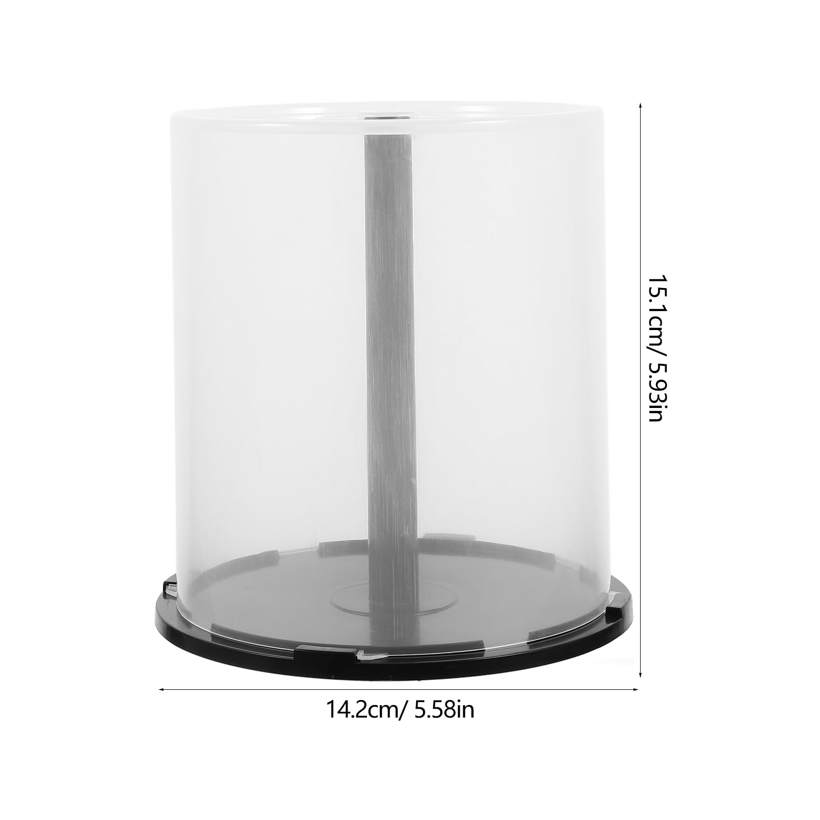 2pcs CD/DVD Cake Box Spindle - 100 Disc Clear Storage Box with Black Base, Empty CD DVD Cake Box CD/DVD Storage Bucket for CD Collection
