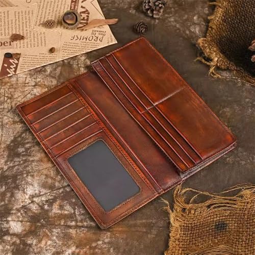Mens Wallet Men's Long Wallet Simple Leather RFID Blocking3