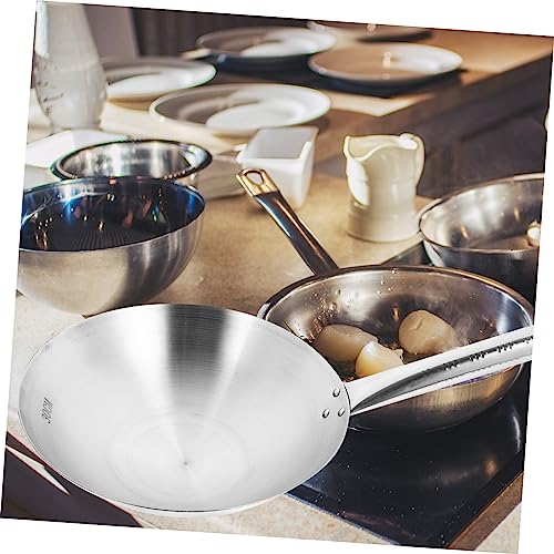 Wok de acero inoxidable con mango ergonómico miniatura 5