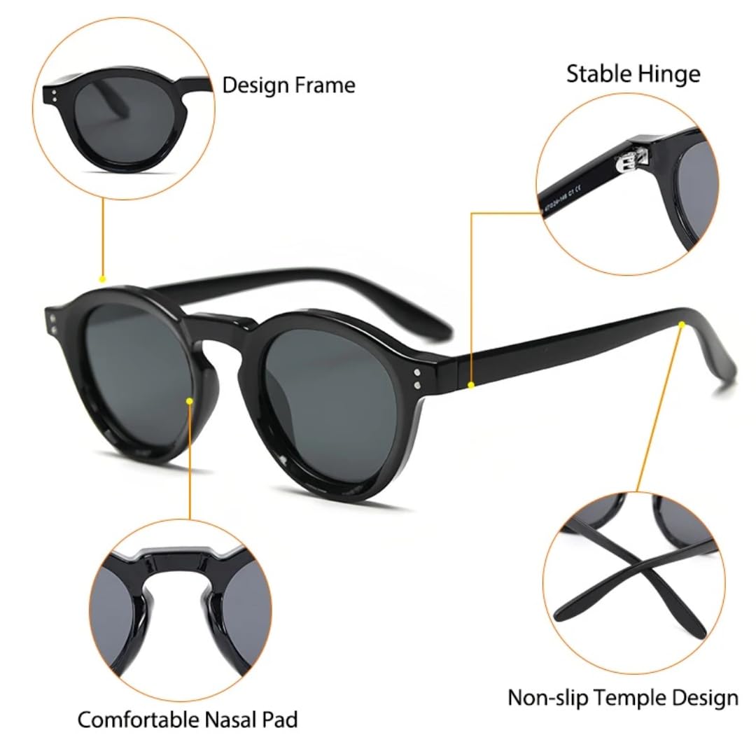Occhiali da sole retrò punk da uomo, rotondi, dal design personalizzato, occhiali da sole da donna, ideali per attività all'aperto, viaggi, feste, vacanze, regalo.