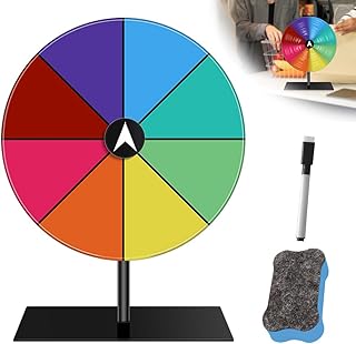 Mineup Glücksrad Zum Drehen, 20cm Drehendes Preisrad, Robustes Bearbeitbares Drehrad, Farb-Roulette-Spinner, Preisrad-Spinner mit Ständer,8 Steckplätze, Glücksrad zum selbstgestalten