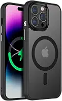 Diffy Capa Carbon para iPhone 15 Pro Max – Magnética com Carregamento Sem Fio, Fosca, Fina e Leve, Bordas Reforçadas, Botões Metálicos e Proteção de Câmera Elevada contra Arranhões (Preto)