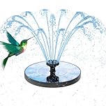 AMZtime Solar Fountain Novel Solar Water Fountain with 6 Nozzles Solar Powered Water Fountain Pump, Solar Water Feature for Outdoor Garden, Pond, Swimming Pool, and Bird Bath