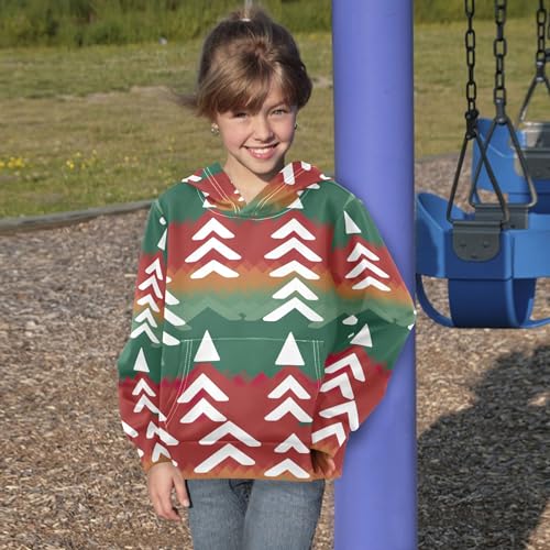 Kids Hoodies Sweaters Christmas Xmas Trees Hooded Sweatshirts with Big Pockets for Boys Girls B04003154