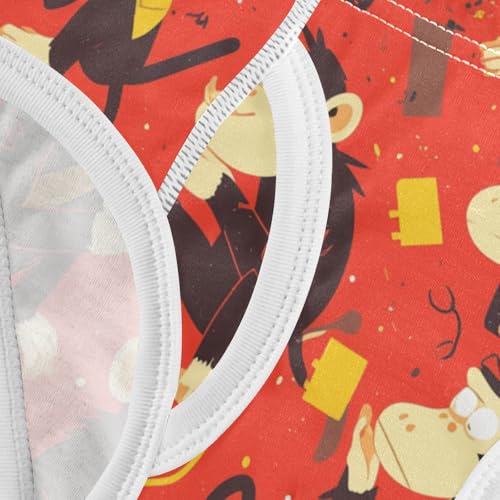 Monkey Red Toddler Boys' Pure Cotton Kids Underwear Cute Children Panties 5