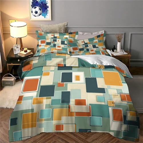 Housse de couette abstrait moderne super douce motif géométrique 3D