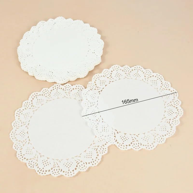 Vilgftyiet Juego de 100 manteles individuales redondos de papel blanco para mesas, bodas, Navidad, fiestas de cumpleaños, 8,8 cm a 26,7 cm de diámetro
