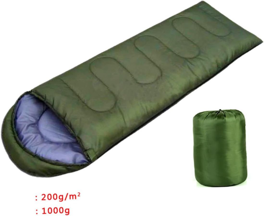 Camping with Drawstring Hood and Hook Loop Windproof Closure Lightweight Envelope Design for Adults Hiking Backpacking Outdoor Activities Olive Compression Storage Included