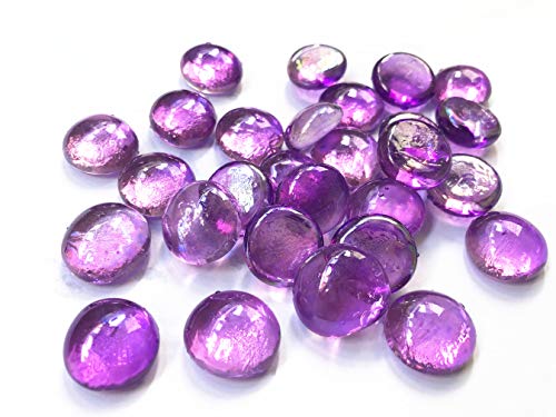 image for Liying shop Glass Gem Stone, 1Lbs Flat Marbles Pebbles for Vase Filler