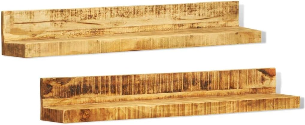 vidaXL Shelf Natural Mango Wood Solid Mango Wood 43.3 in Wall mounting