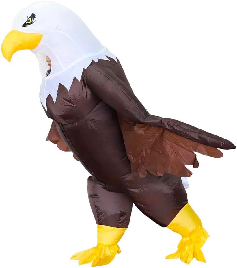 MXoSUM Inflatable Bald Eagle Costume for Adult Blow up Eagle Mascot Costume Outfit Funny Independence Day Parade Patriotic Costume Suit - Image 6