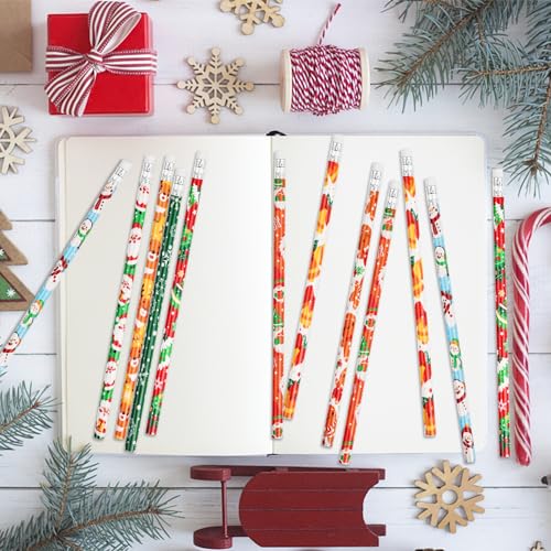 48 lápices navideños con borradores para niños miniatura 7