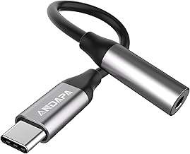 ANDAPA USB C Jack Adapter, USB C Jack 3.5 Adapter Compatible with iPhone 15 Pro Max/15 Pro/15 Plus, Samsung Galaxy S23/S22/S21 Ultra, iPad Pro, Pixel 8