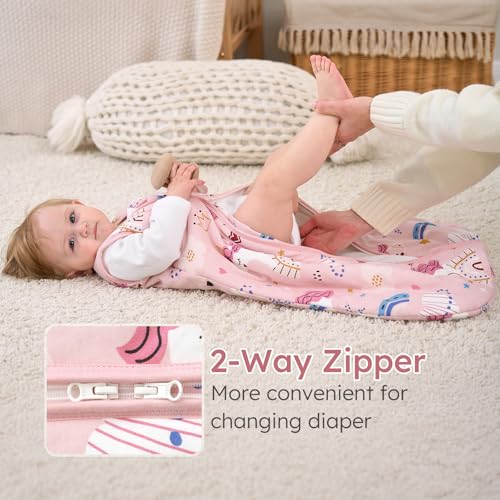 Image of Yoofoss Baby Sleep Sack 6-12 Months, 1.5 Tog Baby Wearable Blanket with 2-Way Zipper, 100% Cotton Organic Fabric Winter Infant Sleeping Sack, Warm Soft Comfy