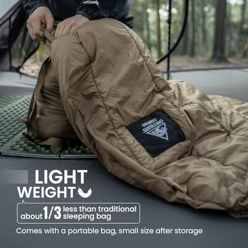 Image of OneTigris Featherlite Ultralight Sleeping Quilt, Weighs 35oz, Warm Hammock Topquilt 40 Degree, with Footbox, Perfect for Outback Camping, Hiking, Backpacking and Hammocks