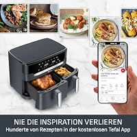 Tefal Dual Easy Fry XXL Heißluftfritteuse 11 L – Airfryer mit 2 Kammern (Doppelkammer), 7 Programme, 2700 W, digitales Display, Extra-Crisp Technologie, fettarm frittieren, energiesparend EY942B – Ansicht 5