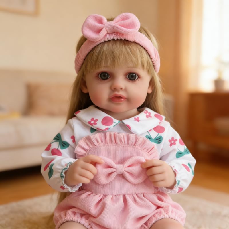 22 Inch Realistic Reborn Newborn Baby Girl Doll - Perfect for Photography & Collecting (only Doll, no Feeding Accessories)