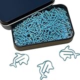 Cute Paper Clips, 60PCS Dolphin Shaped Paper Clips Animal Bookmarks Clips, Assorted Colors, Fun Office Gifts for Women Men Coworkers Teachers Students Girls Boys, Graduation Gifts