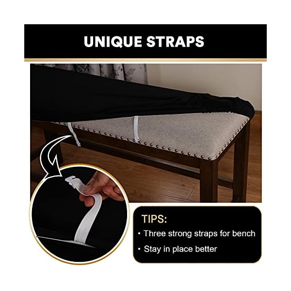 Velvet Bench Seat Cushion Slipcovers Workbench Cover, Soft Bench Seat Furniture Protector for Piano Bench Dining Chair Garden Bench Dining Room Bedroom Bench Room - Image 7