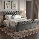 Blisswood Ottoman Bed Frame Gas Lift Up Upholstered King Size Bed Frame, Wooden Slats Space Saving UKFR Velvet Bed Frame With Storage, 5ft King Size No Mattress