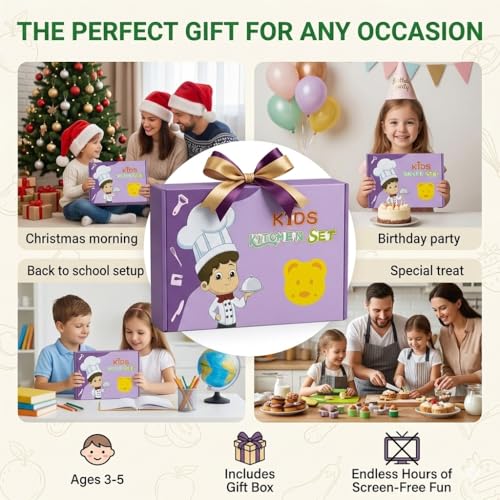 28PCS Montessori-Inspired Kids Cooking Knife Set, Toddler Kitchen Tools for Real Cooking with Cutting Boards, Crinkle Cutter, Peeler, Glove, Sandwich Cutters, Fruit Forks (2, 28PCS*2) - Image 6