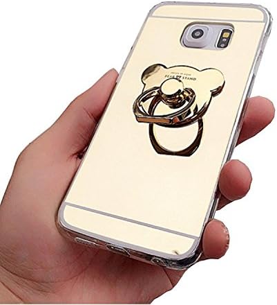 Amazon Co Jp Lanjp Samsung Galaxy S6 Edge G9250ケース かわいいクマ型 鏡面 ミラー Tpu ソフト 落下防止リング付き シンプル スリムデザイン 軽量 バンカーリング スタンド機能 スマホカバー バックカバー アイフォンケース 簡約風 超薄型耐衝撃 取り出し易い