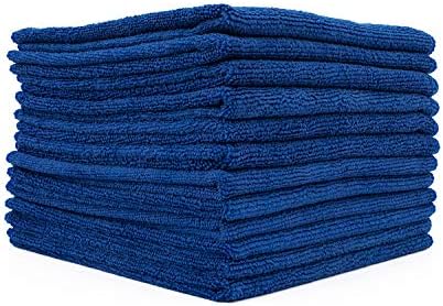 The Rag Company - All-Purpose Microfiber Terry Cleaning Towels - Commercial Grade, Highly Absorbent, Lint-Free, Streak-Free, Kitchens, Bathrooms, Offices, 300gsm, 12in x 12in, Royal Blue (12-Pack)