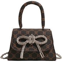 Fashion Bow Tie Handbag Purse - Chic Shiny Designer Crossbody Bag Sling Purse Coquette Evening Bag Aesthetic