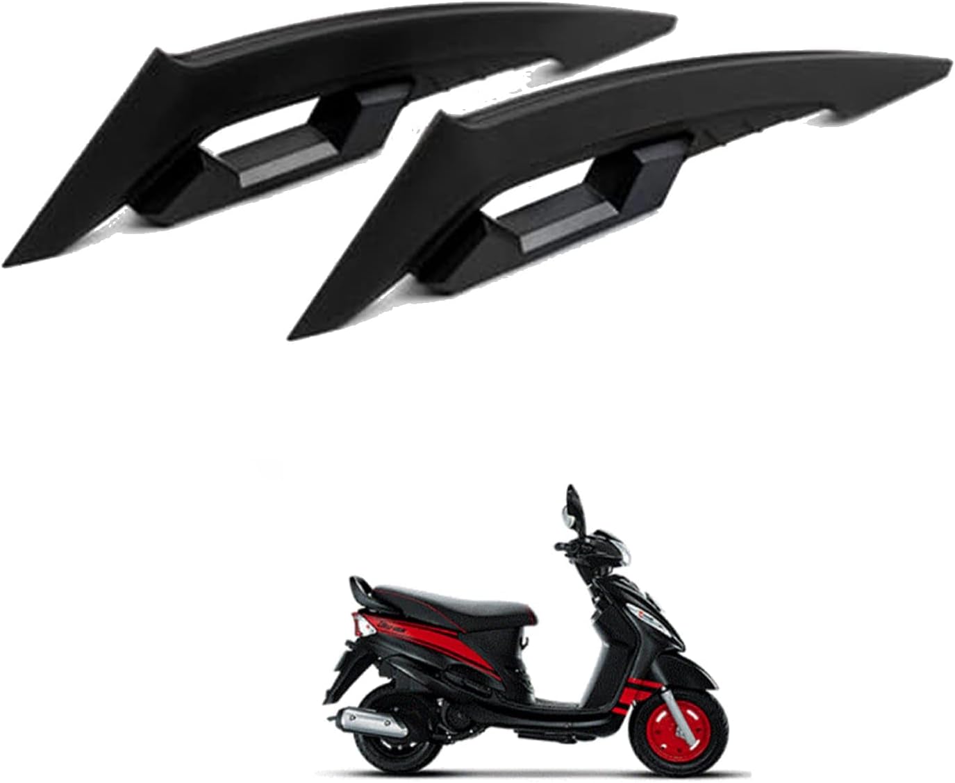 Universal Black Motorcycle Wing Spoiler Kit - Aerodynamic Front Side Fairing Winglets for Enhanced Stability (Pack of 2) Compatible with Y-amaha-Sa-luto