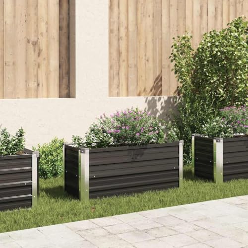 MOBCANT Anthracite Galvanized Steel Raised Bed