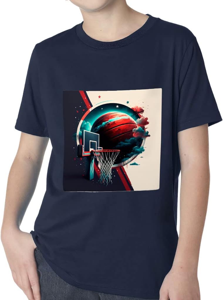 Basketball Hoop Kids' Classic Fit T-Shirt - Basketball Moon T-Shirt - Abstract Art Classic Fit Tee