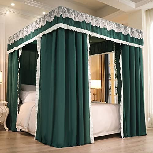 Fabric Bed Drapes Mesh Protection Canopy Shielding Netting, King Size Queen Twin Size Mosquito Net Canopy，Princess Bed Canopy for Girls – Solid Color Curtain Net – Elegant Bedroom Decor for
