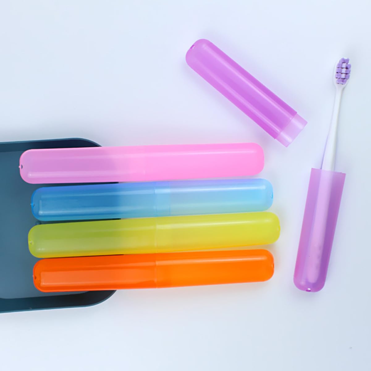 Amosfun 4 Set Di Porta Spazzolini Da Denti Da Viaggio Contenitore Compatto E Portatile Per Spazzolini Da Denti - Sigillatura Anti-perdite 21 Pezzi * 4