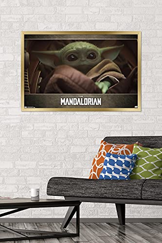 Affiche Star Wars Le Mandalorian encadrée dorée édition premium