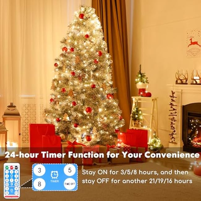 Lakumu 132FT(66*2) Rechargeable Fairy Lights Battery Operated, Twinkle Lights with Remote &Timer, Warm White LED String Lights for Bedroom Waterproof Outdoor Camping DIY Wedding Christmas Decorations