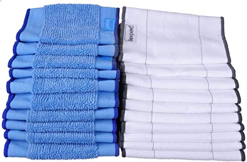 KEEPOW 20 Paños Lavables para iRobot Braava 390T Aspiradora Robotica, Incluye 10 Paños Húmedos + Paños 10 Secos, Pack Familiar