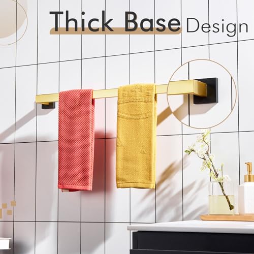 Image of KOKOSIRI 24-Inch Towel Bars for Bathroom Wall Mounted Kitchen Towel Rack Holder T-304 Stainless Steel Matte Black and Brushed Gold, B4003GDK-L24