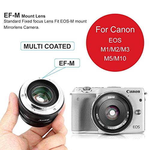Meike MK 25mm f / 1.8 Große Aperture Weitwinkelobjektiv Manuelles Fokusobjektiv für Canon EOS-M Montieren Mirrorless… – Bild 5