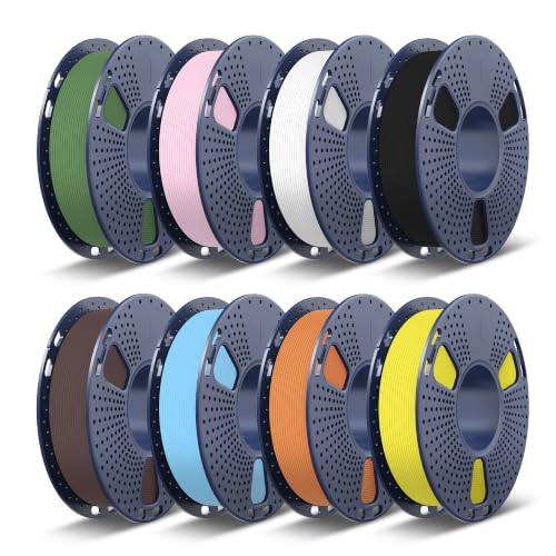 Image of TECBEARS High Speed Matte PLA Filament Bundle for Most 3D Printers | Rapid PLA, 250g Spool, 8 Rolls, 2kg Total, Individually Vacuum Packed, Suitable for Christmas Gift, Art, Home Decor