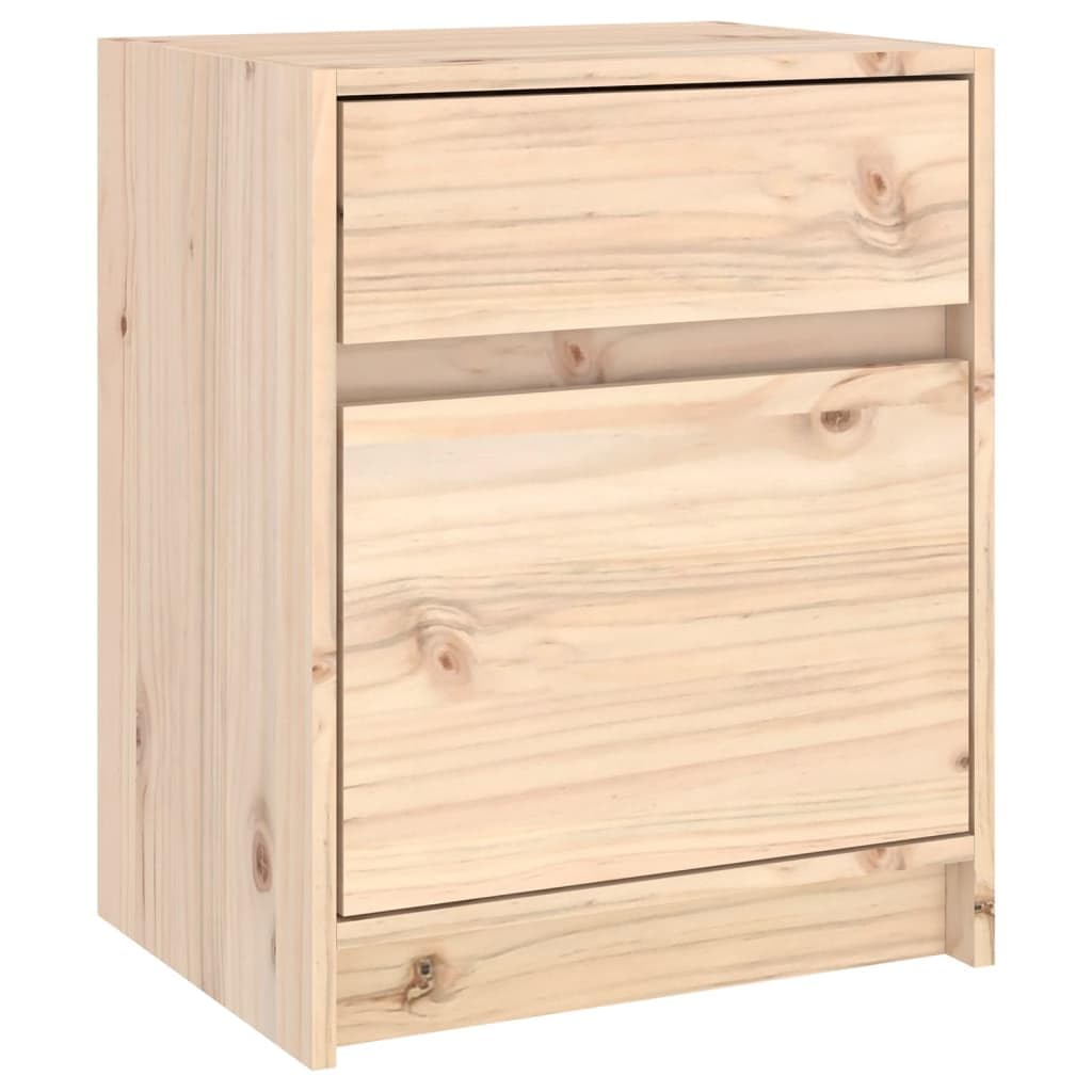 vidaXL Mesita de Noche Aparador Auxiliar Armario Cama Dormitorio Habitación Soporte Organizador Almacenamiento 40x31x50 cm Madera Maciza de Pino