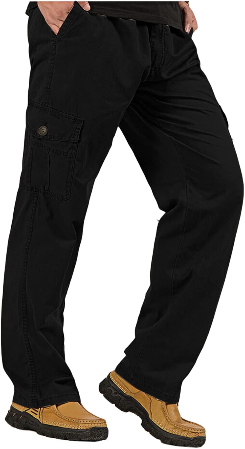 WZIKAI Mens Cargo Pants Elastic Waist Joggers for Men Workout Sweatpants Casual Long Trousers - Image 2