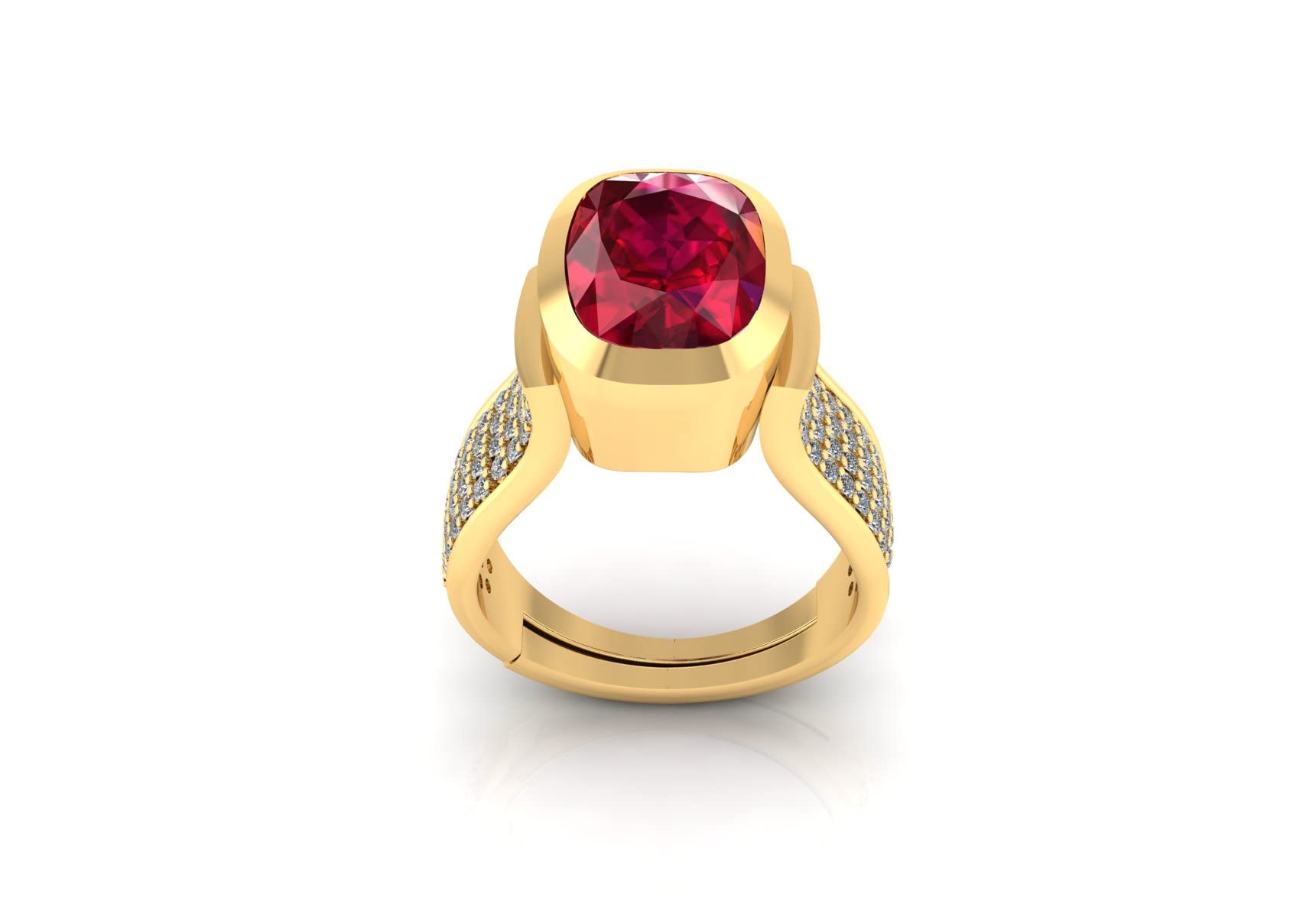 SIDHGEMS14.25 Ratti 13.00 Carat 925 Sterling Silver Ring Natural Burma Ruby Manik Gold Plated Ring for Women's and Men's