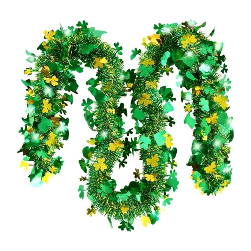 Guirlande De La Saint-Patrick – Décor De Trèfle Vert De 78,7 Pouces | Guirlande De Guirlandes en PVC – Tenture Murale De Vacances Festives pour Chambre...