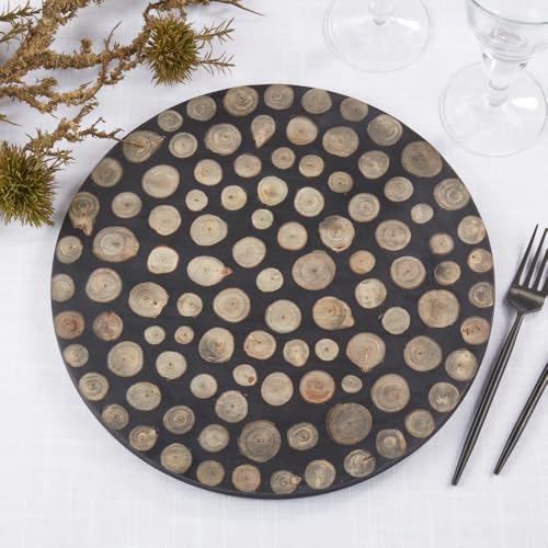 Platos decorativos redondos de madera y resina, paquete x4 miniatura 2